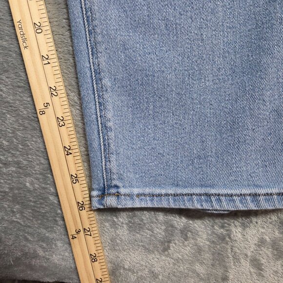 American Eagle Curvy Mom Jeans 18 Blue Stretch High Rise Ankle Length Distressed - Picture 11 of 11